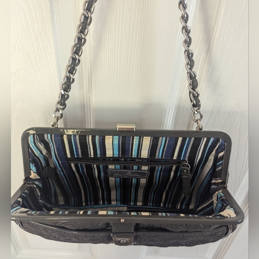 Vera Bradley Quilted & Patent Woven Chain Strap Handbag - Picture 8 of 11